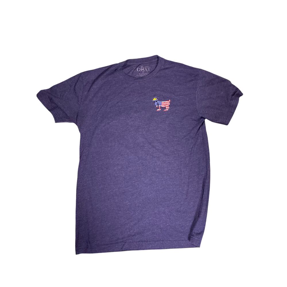 GOAT USA Navy Blue Performance T-Shirt Men Medium Athletic Golf Moisture Wicking